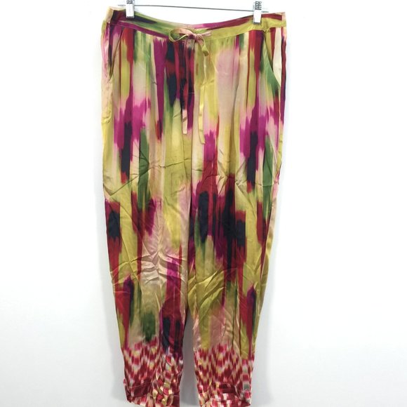 CAbi Pants - Cabi Multicolor Silk Tapered Leg Flowy Pants